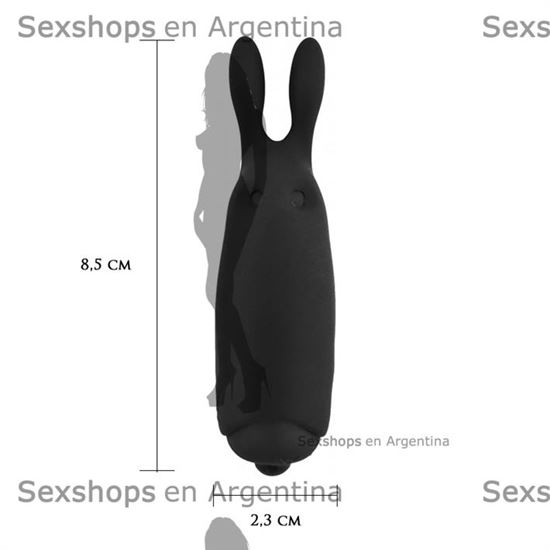 Lastick bala vibradora con forma conejo negro